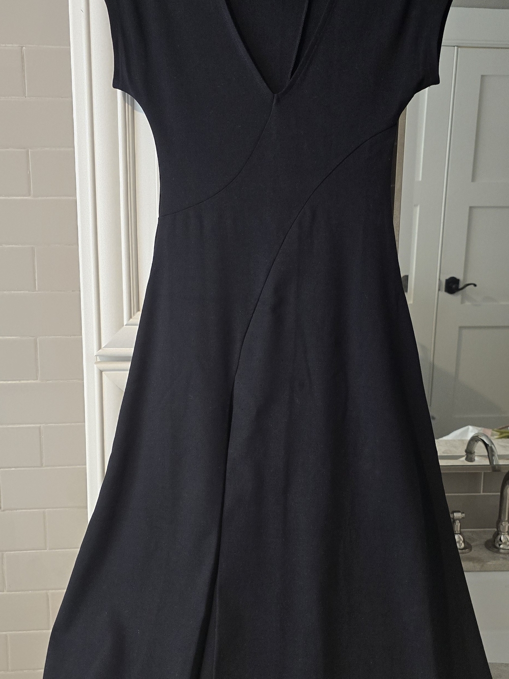 Anthropologie's Maeve Black V-Neck Midi A-Line Dress